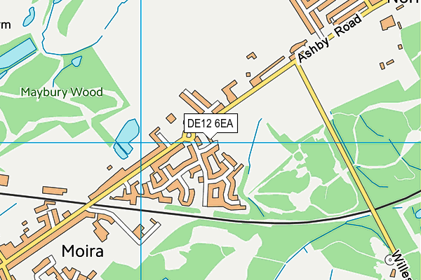 DE12 6EA map - OS VectorMap District (Ordnance Survey)