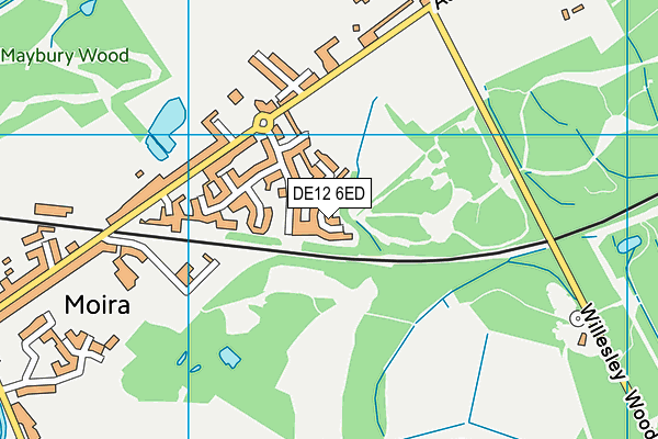 DE12 6ED map - OS VectorMap District (Ordnance Survey)