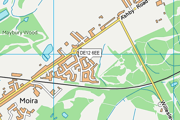 DE12 6EE map - OS VectorMap District (Ordnance Survey)