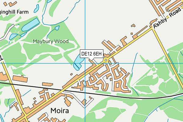 DE12 6EH map - OS VectorMap District (Ordnance Survey)