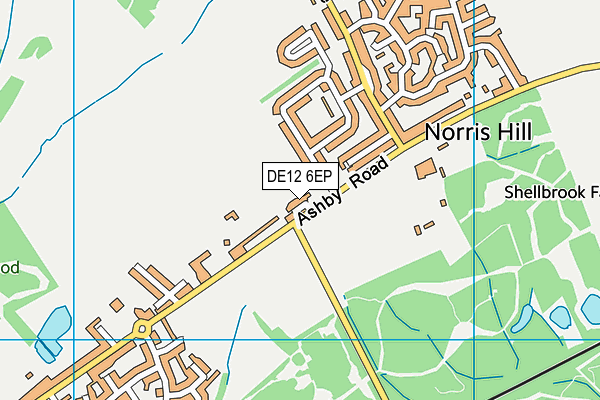 DE12 6EP map - OS VectorMap District (Ordnance Survey)