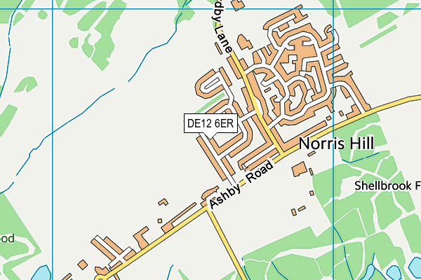DE12 6ER map - OS VectorMap District (Ordnance Survey)