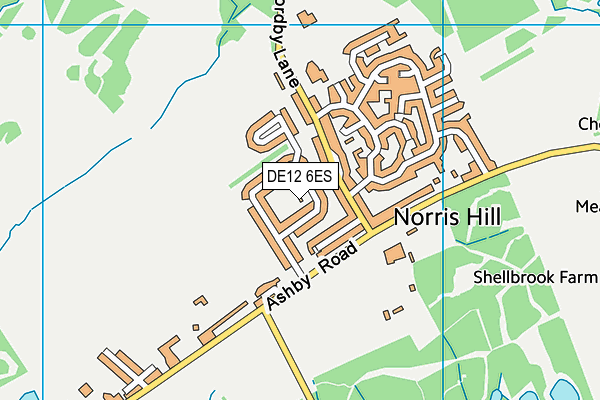 DE12 6ES map - OS VectorMap District (Ordnance Survey)