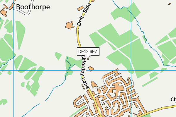 DE12 6EZ map - OS VectorMap District (Ordnance Survey)