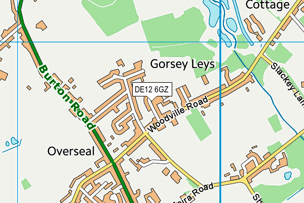 DE12 6GZ map - OS VectorMap District (Ordnance Survey)