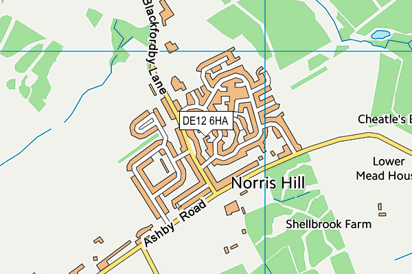 DE12 6HA map - OS VectorMap District (Ordnance Survey)