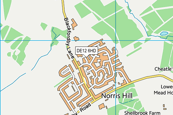 DE12 6HD map - OS VectorMap District (Ordnance Survey)