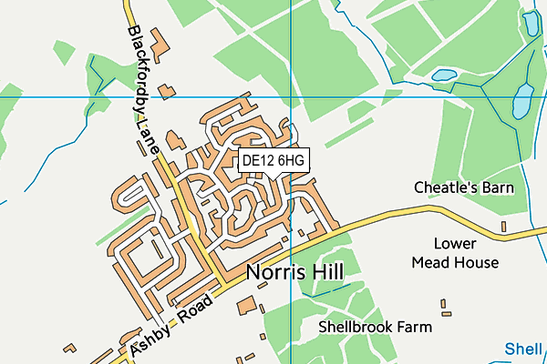 DE12 6HG map - OS VectorMap District (Ordnance Survey)