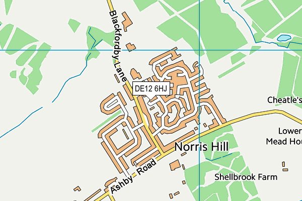 DE12 6HJ map - OS VectorMap District (Ordnance Survey)