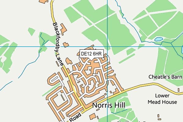 DE12 6HR map - OS VectorMap District (Ordnance Survey)