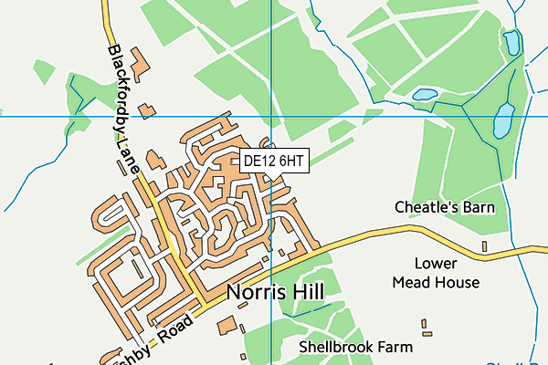 DE12 6HT map - OS VectorMap District (Ordnance Survey)