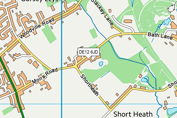 DE12 6JD map - OS VectorMap District (Ordnance Survey)