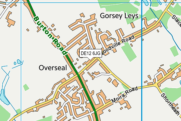 DE12 6JG map - OS VectorMap District (Ordnance Survey)