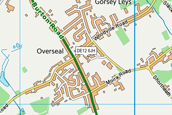 DE12 6JH map - OS VectorMap District (Ordnance Survey)