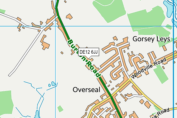 DE12 6JJ map - OS VectorMap District (Ordnance Survey)