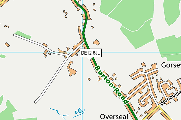 DE12 6JL map - OS VectorMap District (Ordnance Survey)