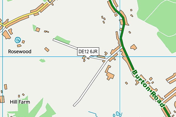 DE12 6JR map - OS VectorMap District (Ordnance Survey)
