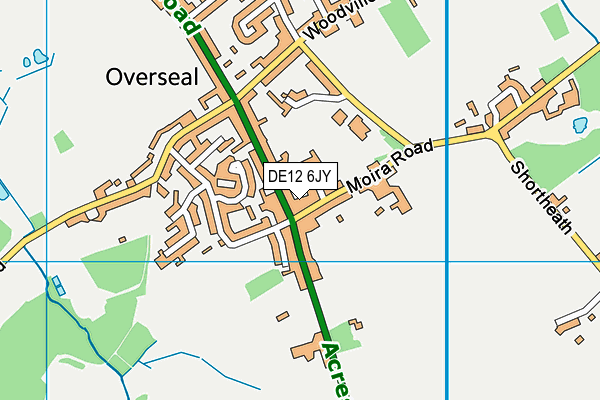 DE12 6JY map - OS VectorMap District (Ordnance Survey)