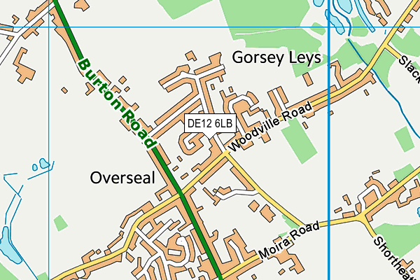 DE12 6LB map - OS VectorMap District (Ordnance Survey)