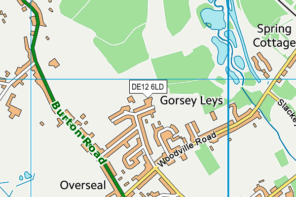 DE12 6LD map - OS VectorMap District (Ordnance Survey)