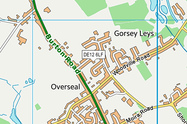 DE12 6LF map - OS VectorMap District (Ordnance Survey)