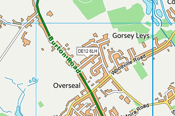 DE12 6LH map - OS VectorMap District (Ordnance Survey)