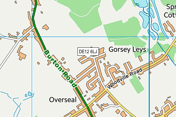 DE12 6LJ map - OS VectorMap District (Ordnance Survey)