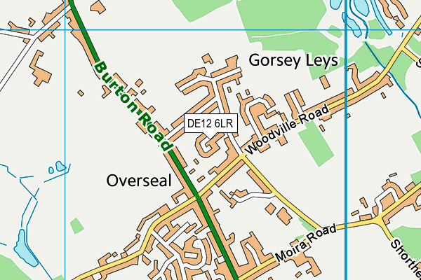 DE12 6LR map - OS VectorMap District (Ordnance Survey)