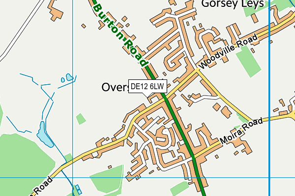 DE12 6LW map - OS VectorMap District (Ordnance Survey)