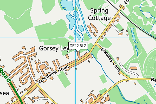 DE12 6LZ map - OS VectorMap District (Ordnance Survey)