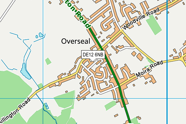 DE12 6NB map - OS VectorMap District (Ordnance Survey)