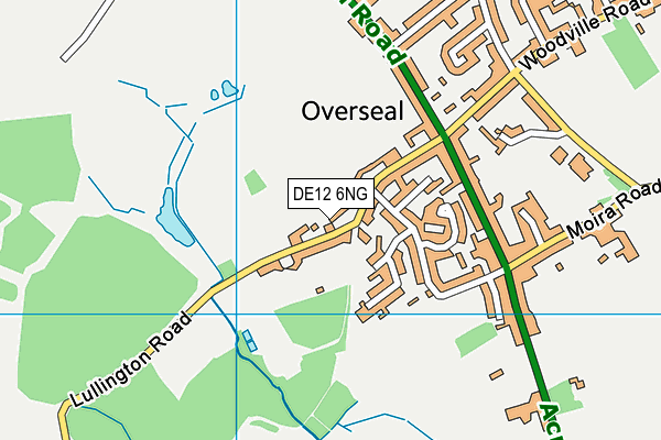 DE12 6NG map - OS VectorMap District (Ordnance Survey)