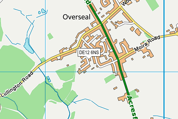 DE12 6NS map - OS VectorMap District (Ordnance Survey)