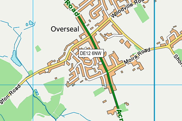DE12 6NW map - OS VectorMap District (Ordnance Survey)