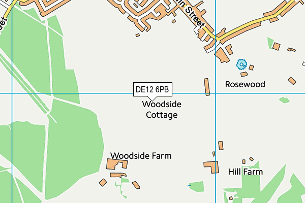 DE12 6PB map - OS VectorMap District (Ordnance Survey)