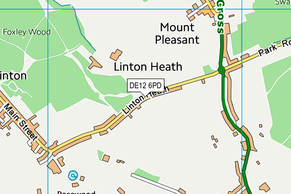 DE12 6PD map - OS VectorMap District (Ordnance Survey)