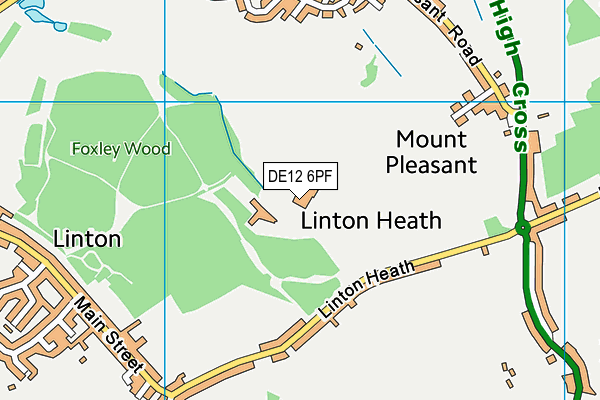 DE12 6PF map - OS VectorMap District (Ordnance Survey)