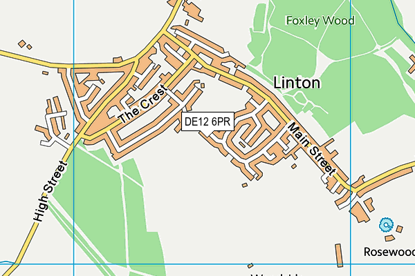 DE12 6PR map - OS VectorMap District (Ordnance Survey)