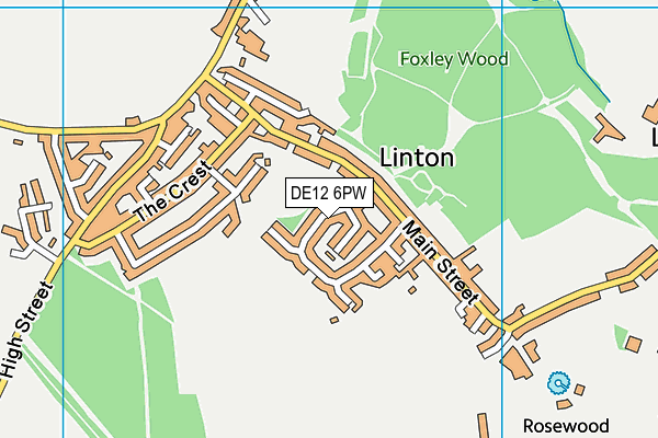 DE12 6PW map - OS VectorMap District (Ordnance Survey)