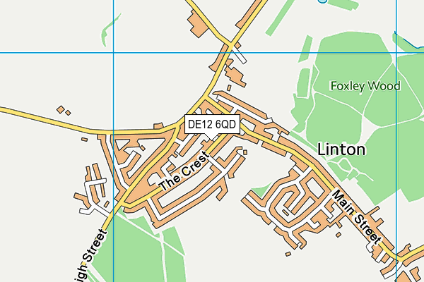 DE12 6QD map - OS VectorMap District (Ordnance Survey)