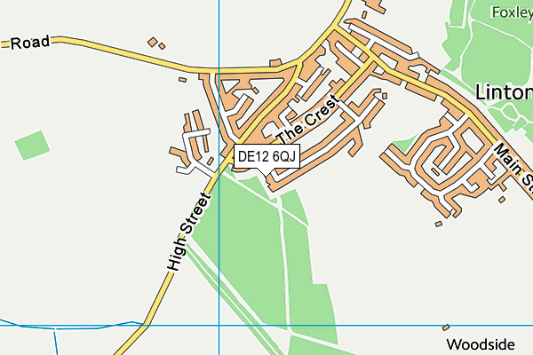 DE12 6QJ map - OS VectorMap District (Ordnance Survey)