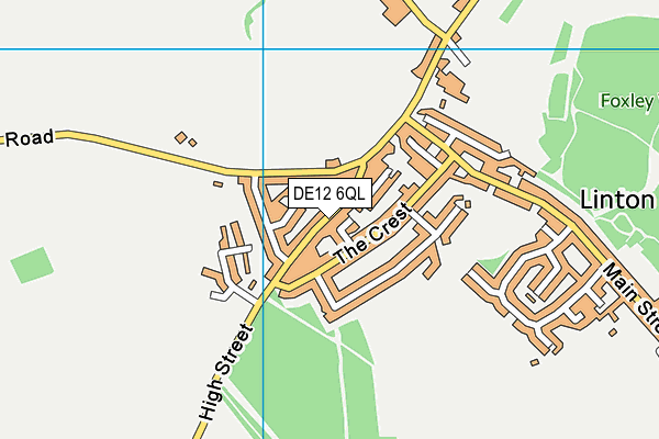 DE12 6QL map - OS VectorMap District (Ordnance Survey)