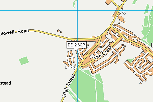 DE12 6QP map - OS VectorMap District (Ordnance Survey)