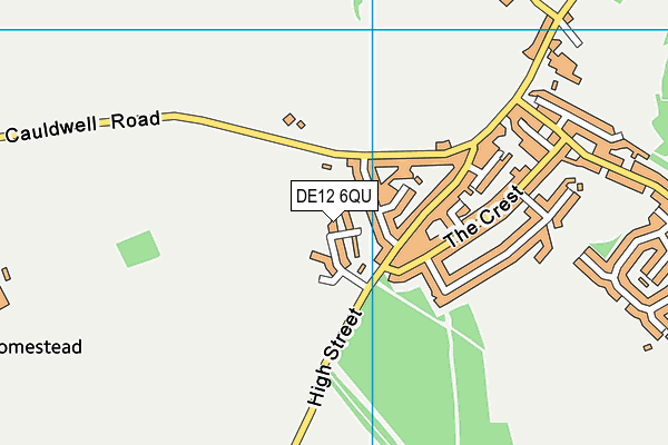 DE12 6QU map - OS VectorMap District (Ordnance Survey)