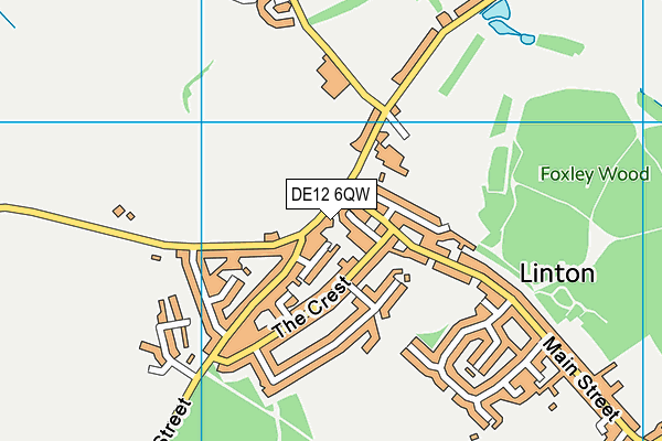 DE12 6QW map - OS VectorMap District (Ordnance Survey)