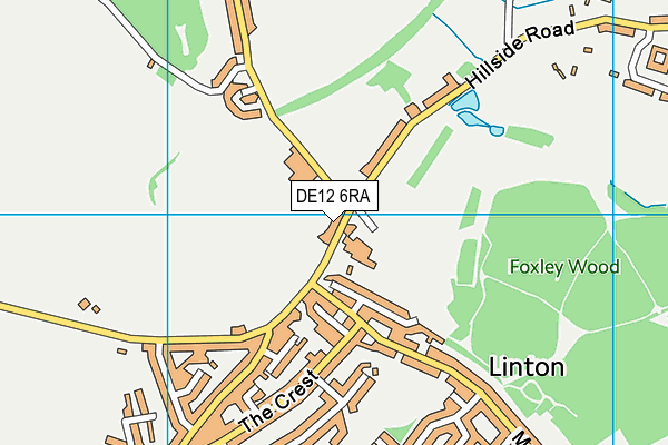 DE12 6RA map - OS VectorMap District (Ordnance Survey)