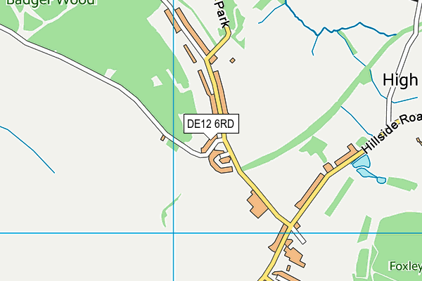DE12 6RD map - OS VectorMap District (Ordnance Survey)