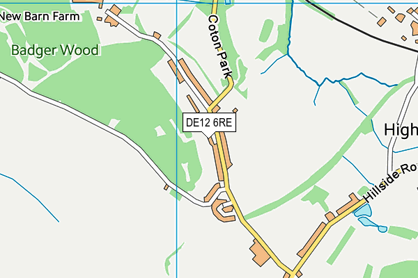 DE12 6RE map - OS VectorMap District (Ordnance Survey)