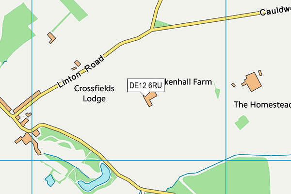 DE12 6RU map - OS VectorMap District (Ordnance Survey)