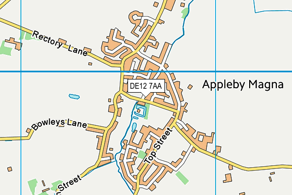 DE12 7AA map - OS VectorMap District (Ordnance Survey)